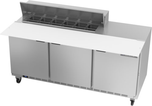 Beverage-Air SPE72HC-12C 72" 3 Doors 12 Pan Sandwich / Salad Prep Table