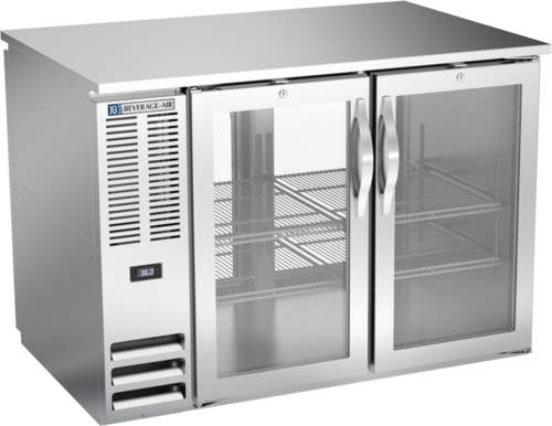 Beverage-Air BB48HC-FG-PT-S 48" Glass Door Back Bar Cooler