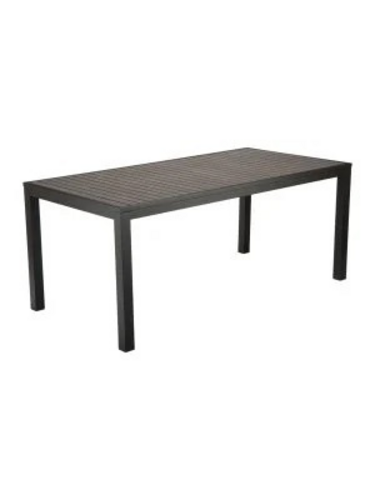Florida Seating TEAK INLAY32X48 BLK-GRAY TFT 48" Patio Table