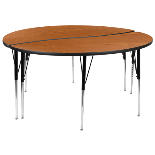 Flash Furniture XU-GRP-A60-HCIRC-OAK-T-A-GG 60" Dining Table