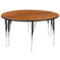 Flash Furniture XU-GRP-A60-HCIRC-OAK-T-A-GG 60" Dining Table
