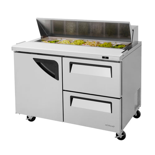 Turbo Air TST-48SD-D2-N 48 1/4" 1 Door 12 Pan Sandwich / Salad Prep Table