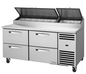 True TPP-AT-67D-4-HC~SPEC3~HGTP 67 3/8" 4 Drawer Pizza Prep Table