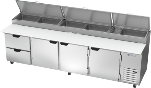 Beverage-Air DPD119HC-2 119" 3 Doors Pizza Prep Table