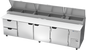 Beverage-Air DPD119HC-2 119" 3 Doors Pizza Prep Table