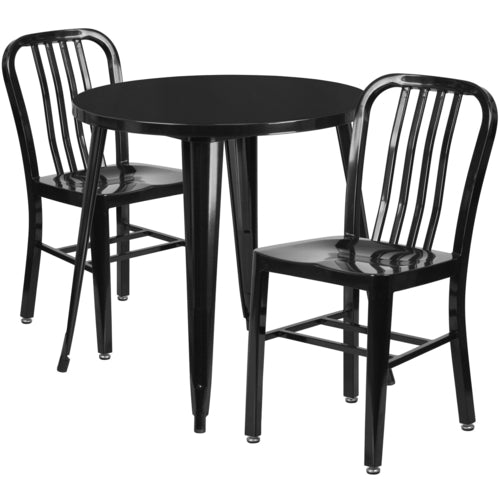 Flash Furniture CH-51090TH-2-18VRT-BK-GG Patio Dining Set