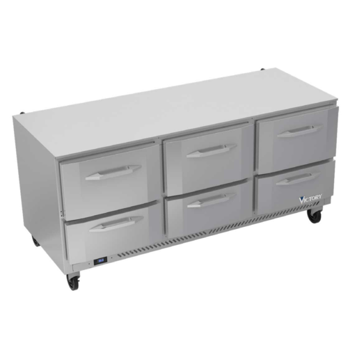 Victory VURD72HC-6 72" Solid Door Undercounter Refrigerator
