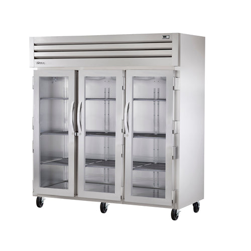 True STA3R-3G-HC 77 3/4" 3 Section Glass Door Reach-In Refrigerator