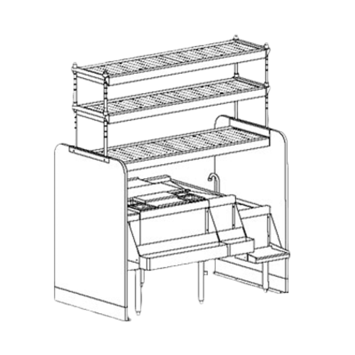 Perlick PTS54R-LF 54" Underbar Ice Bin / Cocktail Station