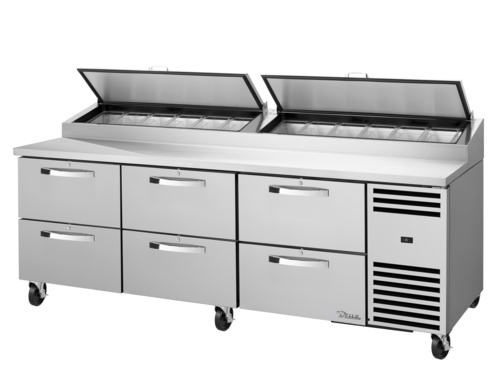 True TPP-AT2-93D-6-HC~SPEC3~HGTP 93 3/8" 6 Drawer Pizza Prep Table