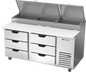Beverage-Air DPD67HC-6 67" 6 Drawer Pizza Prep Table