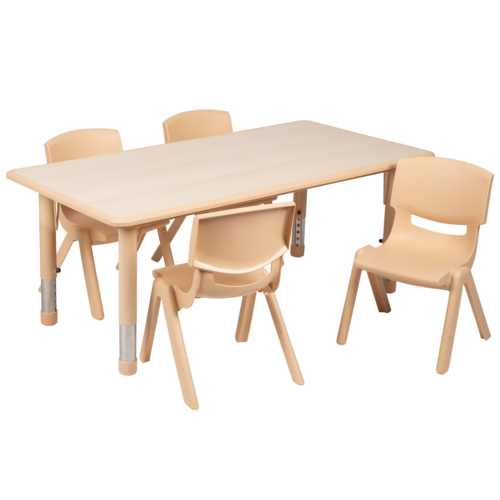 Flash Furniture YU-YCY-060-0034-RECT-TBL-NAT-GG 23 5/8" Dining Set