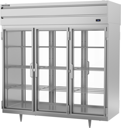 Beverage-Air PRD3HC-1BG 77 3/4" 3 Section Glass Door Pass-Thru Refrigerator