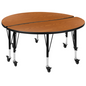 Flash Furniture XU-GRP-A48-HCIRC-OAK-T-P-CAS-GG 47 1/2" Dining Table