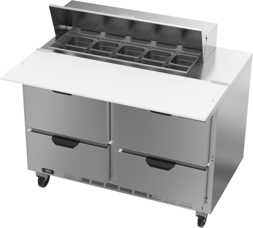 Beverage-Air SPED48HC-10C-4 48" 4 Drawer 12 Pan Sandwich / Salad Prep Table