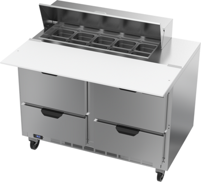 Beverage-Air SPED48HC-10C-4 48" 4 Drawer 12 Pan Sandwich / Salad Prep Table