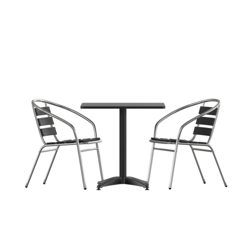 Flash Furniture TLH-ALUM-28SQ-017BK2-GG 27 1/2" Patio Dining Set
