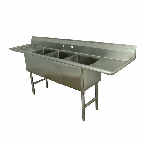 Advance Tabco FC-3-1818-18RL 90" Compartment Sink