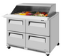 Turbo Air TST-48SD-18-D4-FB-N-SL 48 3/8" 4 Drawer 18 Pan Mega Top Sandwich / Salad Prep Table