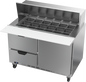 Beverage-Air SPED48HC-18M-2 48" 1 Door 18 Pan Mega Top Sandwich / Salad Prep Table