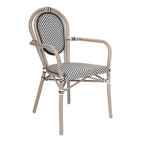 Flash Furniture SDA-AD642002A-TXT-BLKWH-LTNAT-GG 82 1/2" Dining Chair