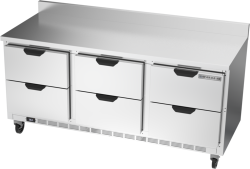 Beverage-Air WTRD72AHC-6-FIP 72" 6 Drawer Worktop Refrigerator