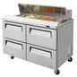 Turbo Air TST-48SD-D4-N 48 1/4" 4 Drawer 12 Pan Sandwich / Salad Prep Table