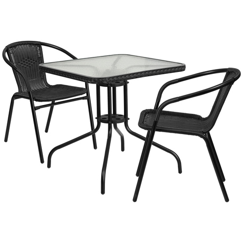 Flash Furniture TLH-073SQ-037BK2-GG Patio Dining Set