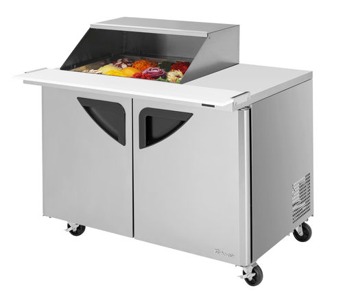 Turbo Air TST-48SD-12M-N-SL(-LW) 48 1/4" 2 Doors 12 Pan Mega Top Sandwich / Salad Prep Table