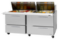 Turbo Air PST-72-30-D4-N 72 5/8" 4 Drawer 30 Pan Mega Top Sandwich / Salad Prep Table
