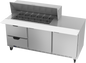 Beverage-Air SPED72HC-18M-2 72" 2 Doors 18 Pan Mega Top Sandwich / Salad Prep Table