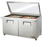 True TSSU-60-24M-B-ST-FGLID-HC 60 3/8" 2 Doors 24 Pan Mega Top Sandwich / Salad Prep Table