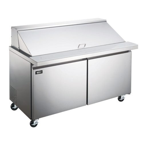Omcan 50051 60 1/4" 2 Doors 21 Pan Mega Top Sandwich / Salad Prep Table