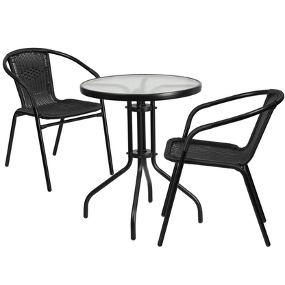 Flash Furniture TLH-071RD-037BK2-GG Patio Dining Set