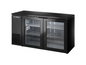 True TBB24-60-2G-Z1-BST-B-1 60 1/8" Glass Door Back Bar Cooler