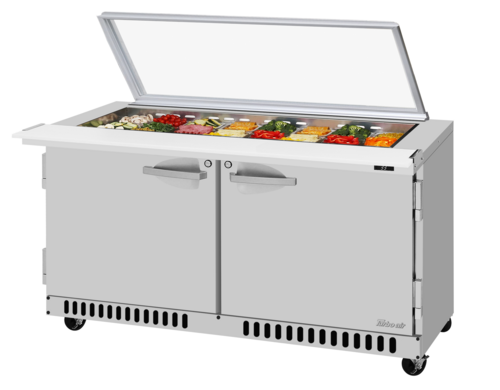 Turbo Air PST-60-24-FB-N-GL 60 1/4" 2 Doors 24 Pan Sandwich / Salad Prep Table