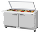 Turbo Air PST-60-24-FB-N-GL 60 1/4" 2 Doors 24 Pan Sandwich / Salad Prep Table