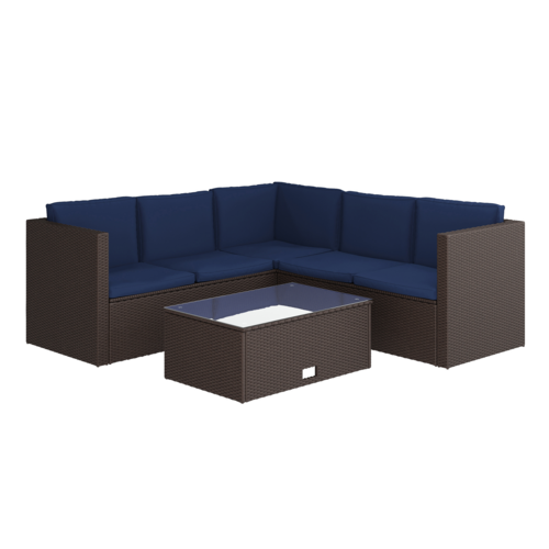 Flash Furniture BN-WS404-NV-BR-GG 18 3/4" Patio Dining Set