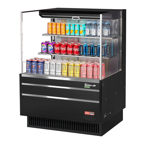 Turbo Air TOM-36L-UF-W(B)-3S-N 34 3/4" Open Air Merchandiser