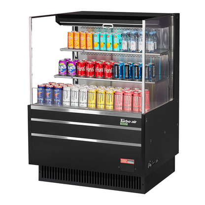 Turbo Air TOM-36L-UF-W(B)-3S-N 34 3/4" Open Air Merchandiser