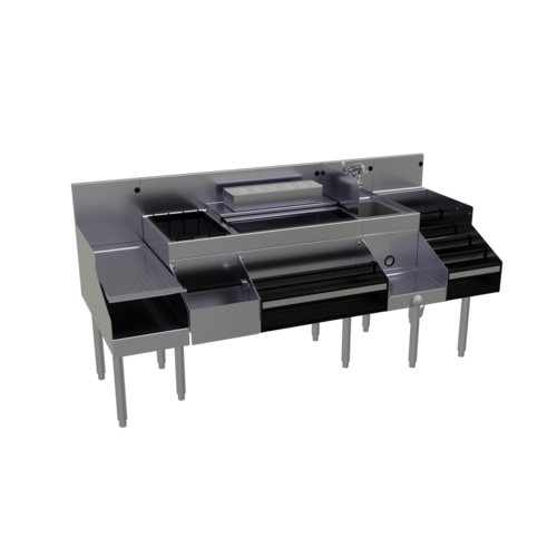 Glastender ALL-72-CP10 72" Underbar Ice Bin / Cocktail Station