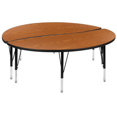 Flash Furniture XU-GRP-A60-HCIRC-OAK-T-P-GG 60" Dining Table