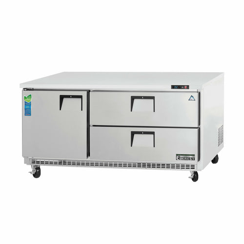 Everest ETBR3-D2 71 1/8" Solid Door Undercounter Refrigerator