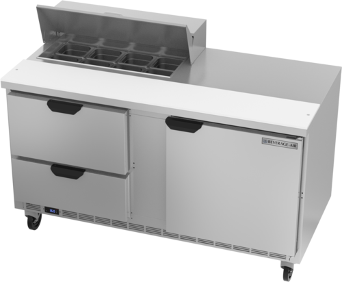 Beverage-Air SPED60HC-08-2 60" 1 Door 9 Pan Sandwich / Salad Prep Table