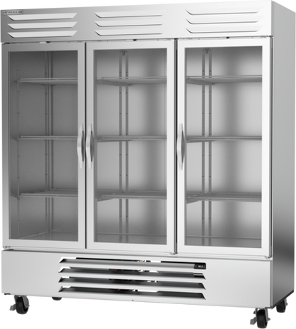 Beverage-Air RB72HC-1G 75" 3 Section Glass Door Reach-In Refrigerator