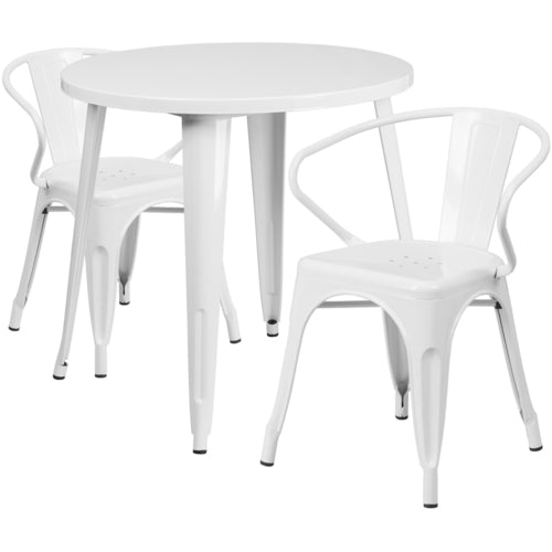 Flash Furniture CH-51090TH-2-18ARM-WH-GG Patio Dining Set