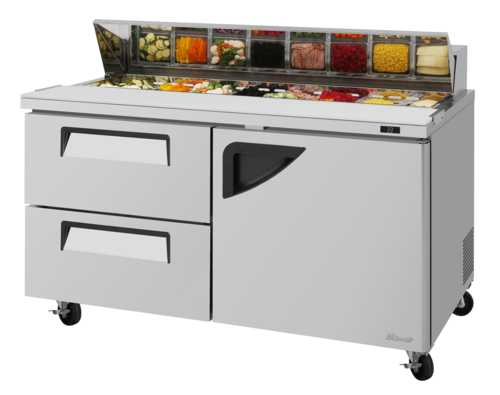 Turbo Air TST-60SD-D2R-N 60 1/4" 1 Door 16 Pan Sandwich / Salad Prep Table
