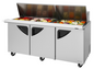 Turbo Air TST-72SD-30-N 72 5/8" 3 Doors 30 Pan Mega Top Sandwich / Salad Prep Table
