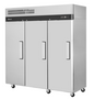 Turbo Air M3R72-3-N-AL 77 3/4" 3 Section Solid Door Reach-In Refrigerator