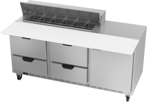 Beverage-Air SPED72HC-12C-4 72" 1 Door 12 Pan Sandwich / Salad Prep Table